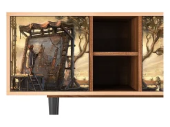 Móvel De Tv| Mueble de TV - 150х69х41 cm - T5 - Venice, Nogueira Castanho