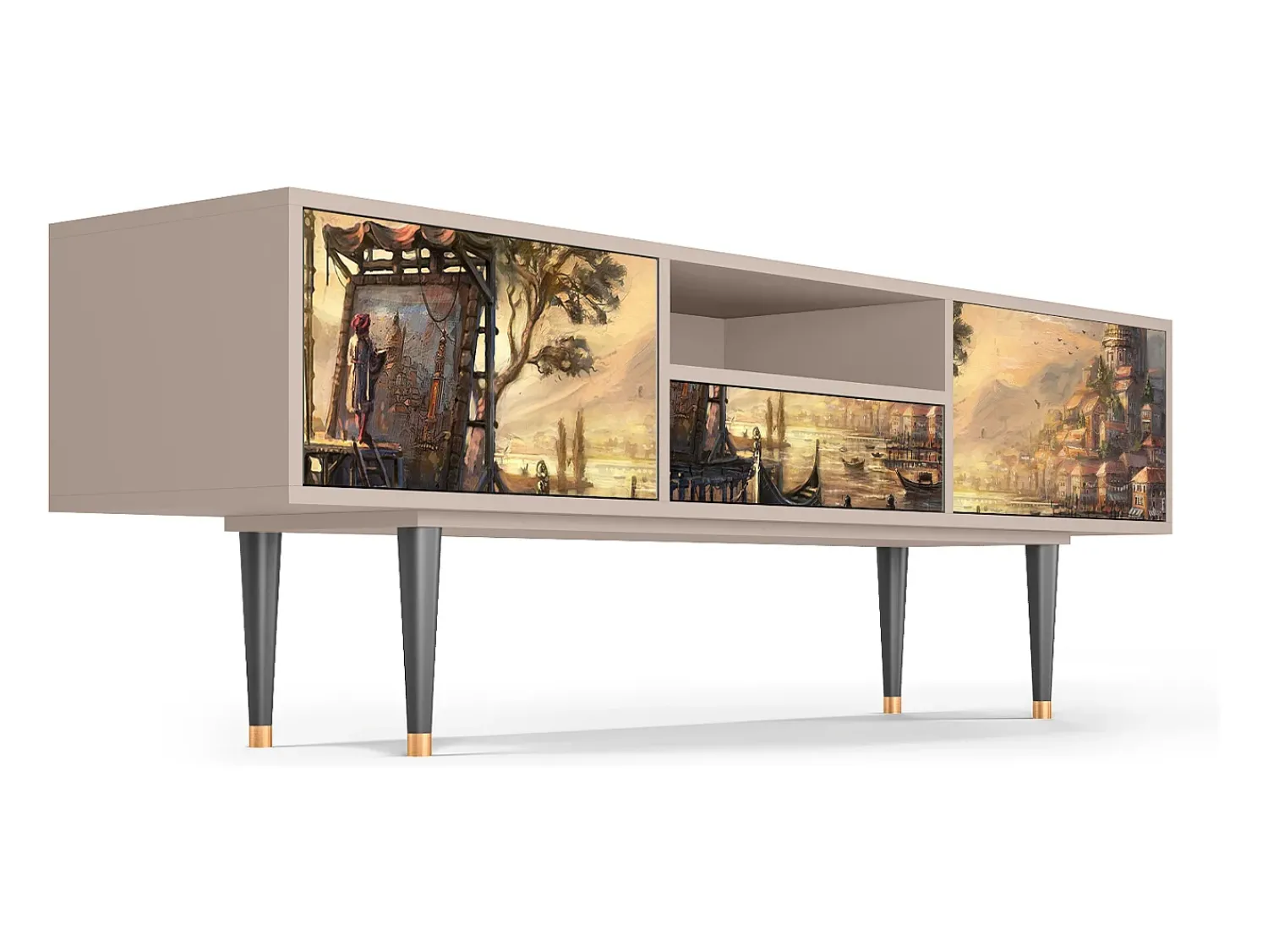 Móvel De Tv| Mueble de TV - 170х59х41 cm - T6 - Venice, Latte Bege