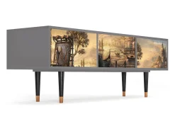 Clearance Mueble de TV - 170х59х48 cm - T4 - Venice, Cinza Cinzento