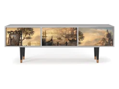 Clearance Mueble de TV - 170х59х48 cm - T4 - Venice, Cinza Cinzento