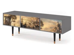 Clearance Mueble de TV - 170х59х48 cm - T4 - Venice, Cinza Cinzento