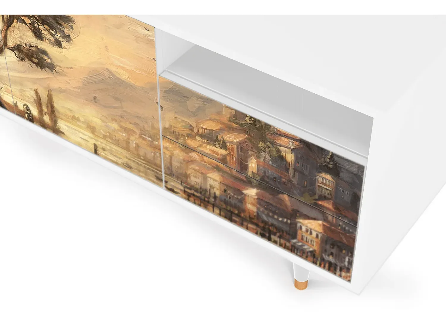 Móvel De Tv| Mueble de TV - 125х56х41 cm - T7 - Venice, Branco Bege