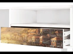 Móvel De Tv| Mueble de TV - 115х59х48 cm - T3 - Venice, Branco Bege