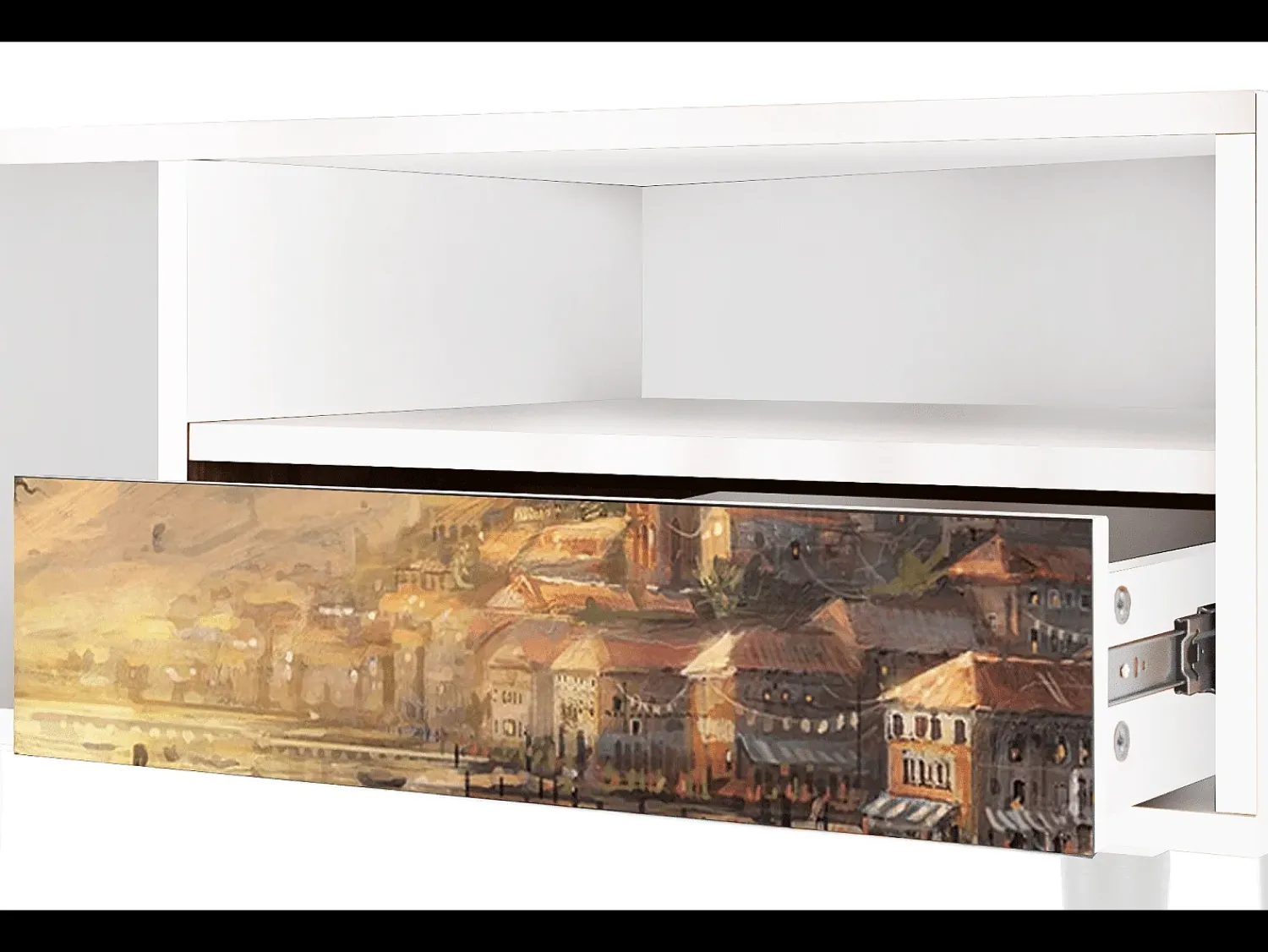 Móvel De Tv| Mueble de TV - 115х59х48 cm - T3 - Venice, Branco Bege