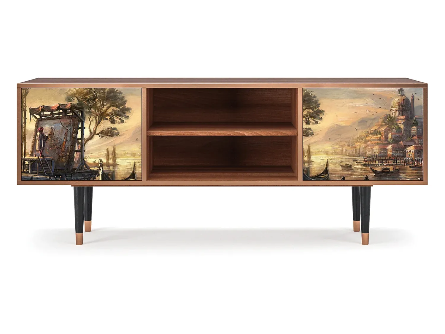 Móvel De Tv* Mueble de TV - 170х69х48 cm - T2 - Venice, Nogueira Castanho