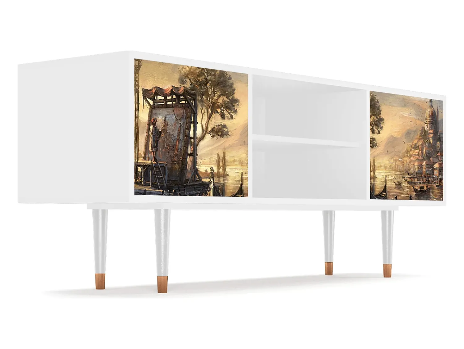 Móvel De Tv* Mueble de TV - 170х69х48 cm - T2 - Venice, Branco Bege