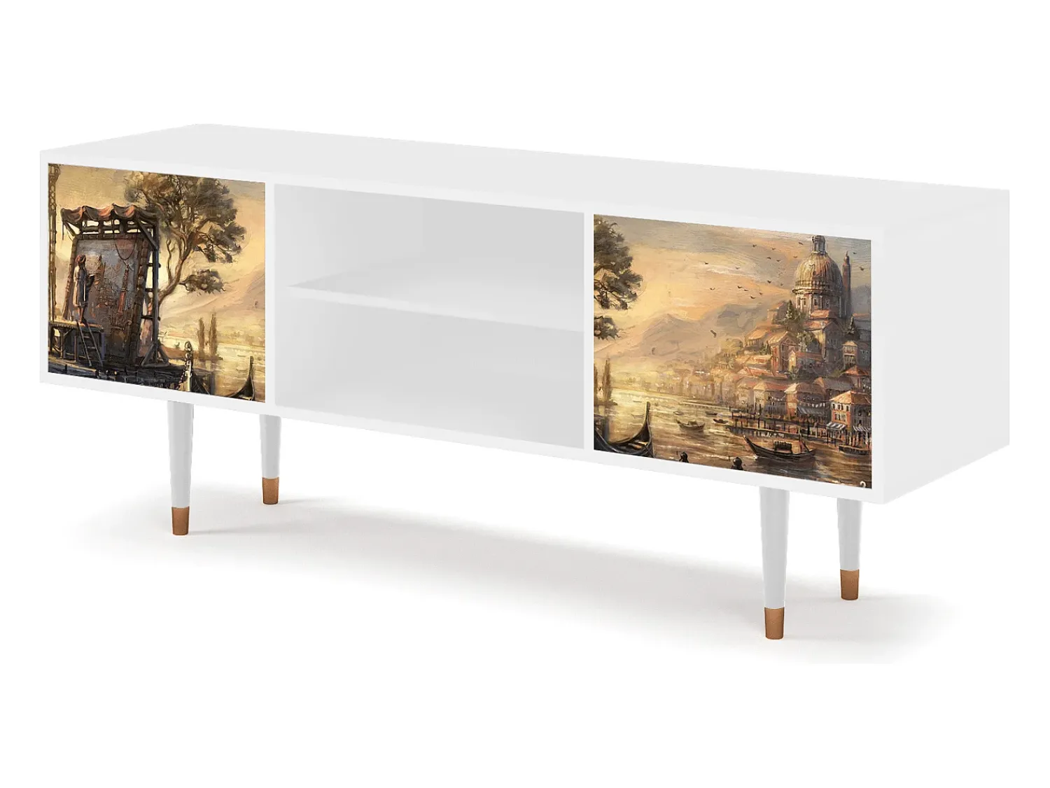 Móvel De Tv* Mueble de TV - 170х69х48 cm - T2 - Venice, Branco Bege