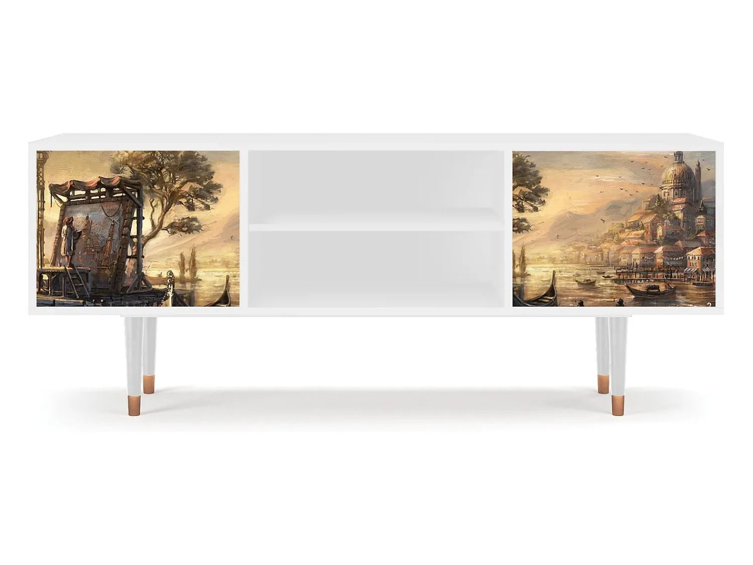 Móvel De Tv* Mueble de TV - 170х69х48 cm - T2 - Venice, Branco Bege