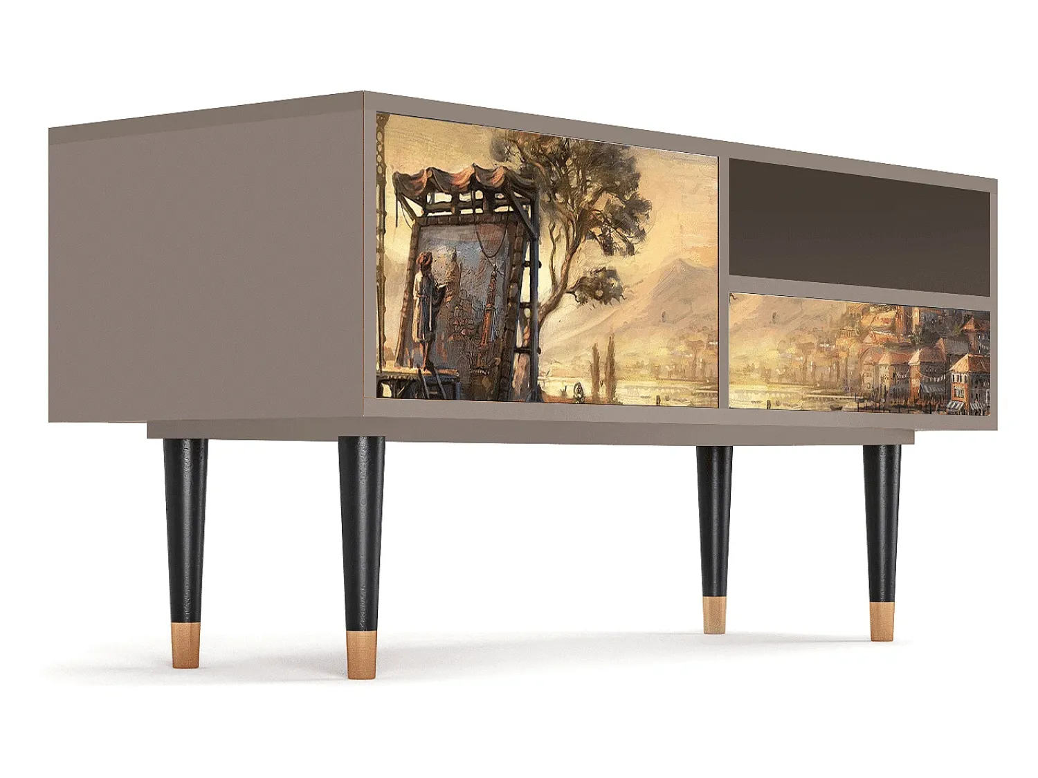 Hot Mueble de TV - 115х59х48 cm - T3 - Venice, Latte Bege