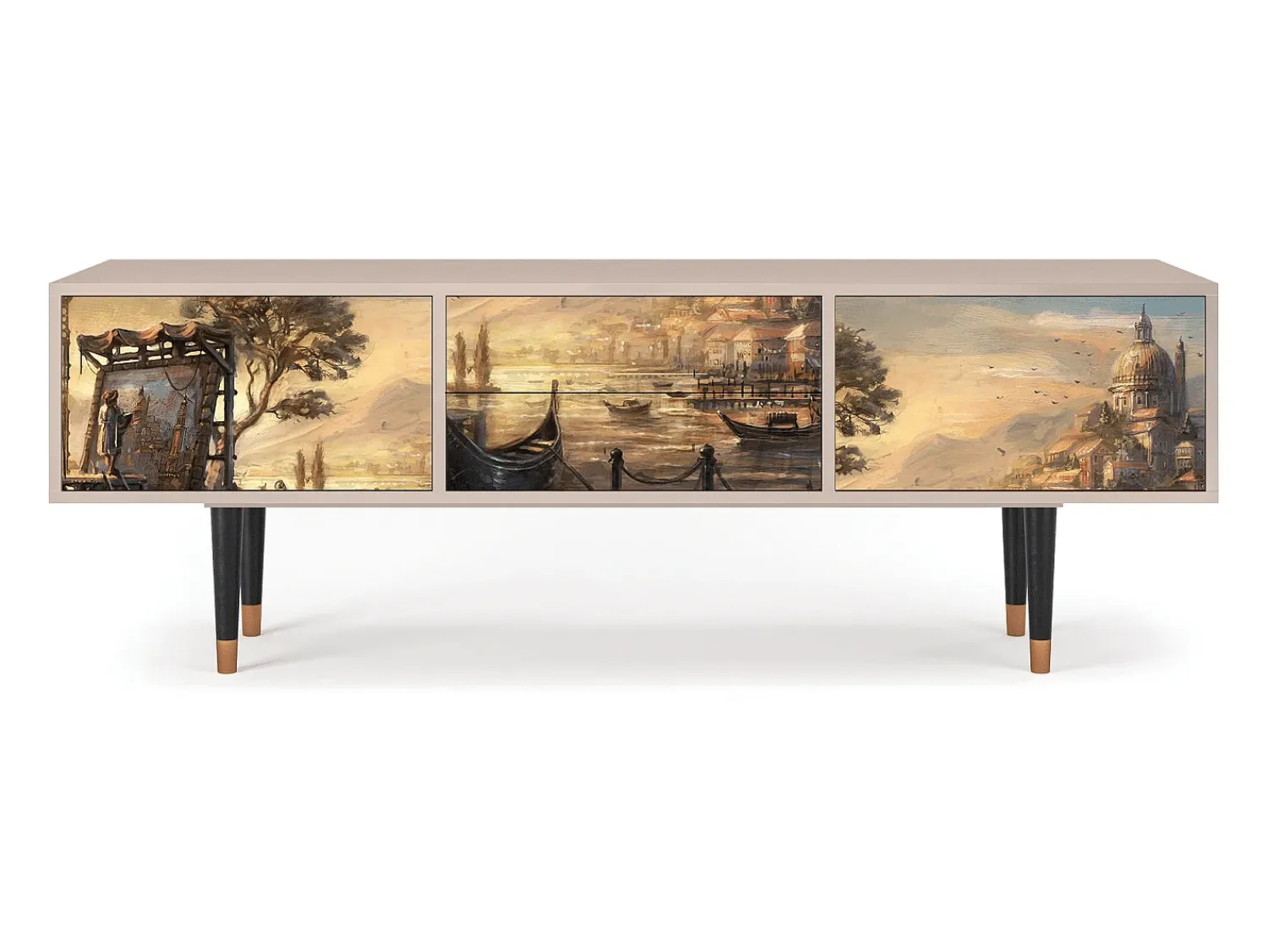 New Mueble de TV - 170х59х48 cm - T4 - Venice, Latte Bege