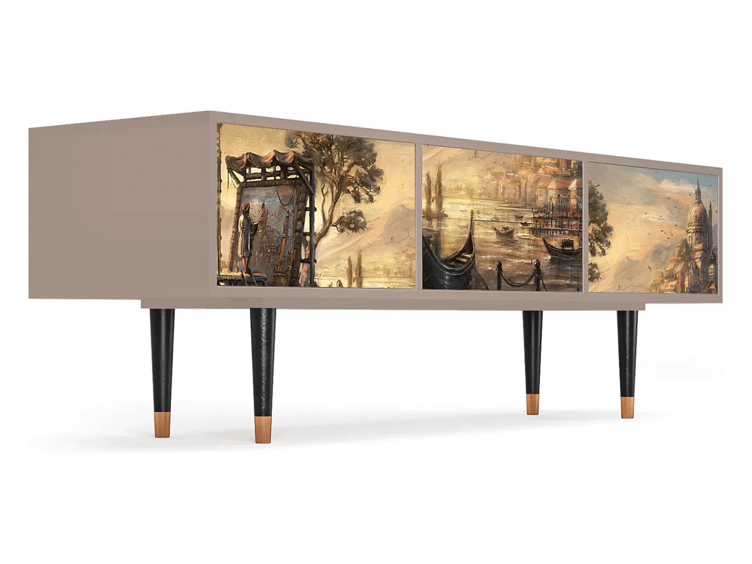 New Mueble de TV - 170х59х48 cm - T4 - Venice, Latte Bege