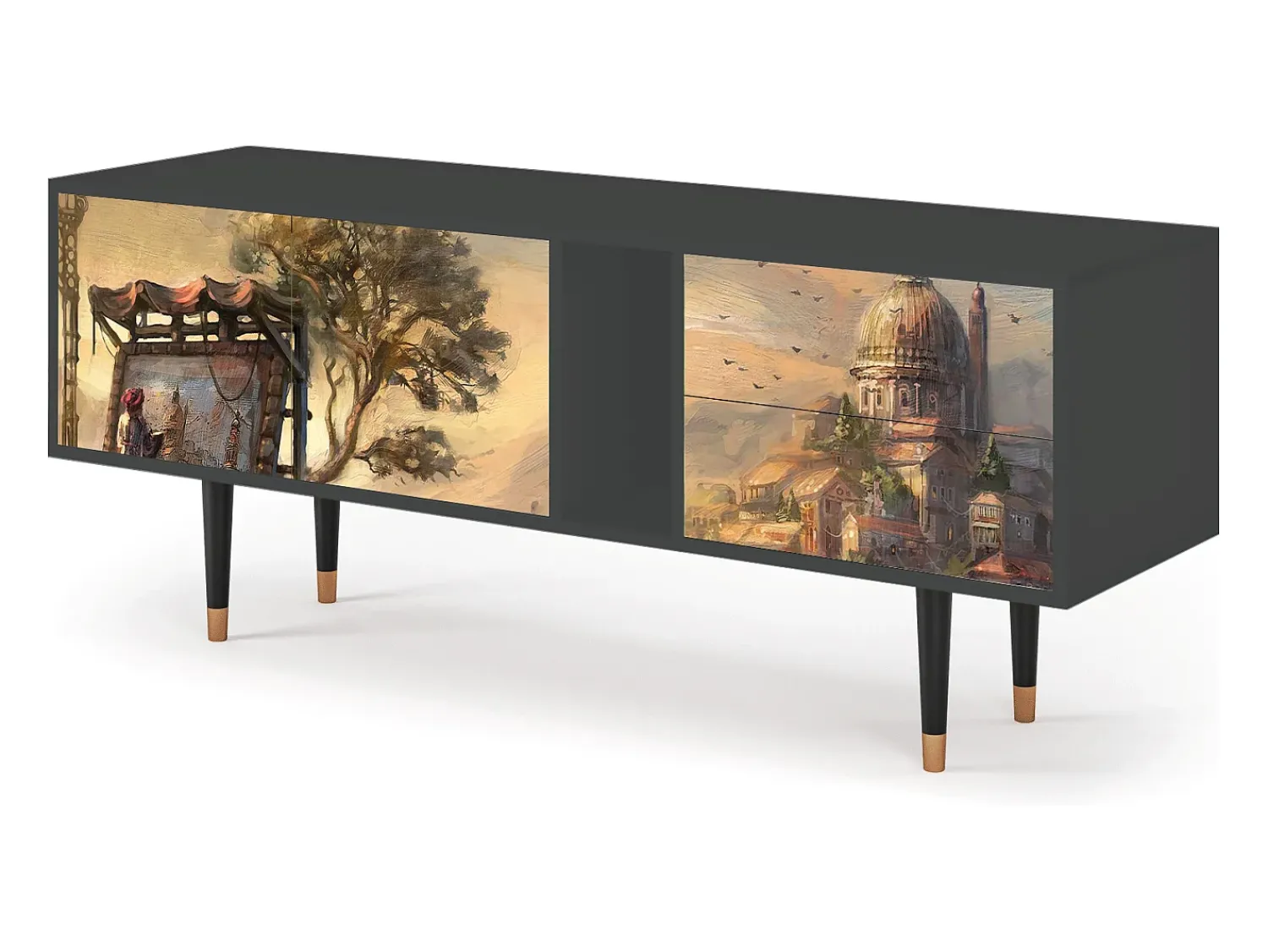 Mueble de TV - 170х69х48 cm - T1 - Venice, Antracite^ Móvel De Tv
