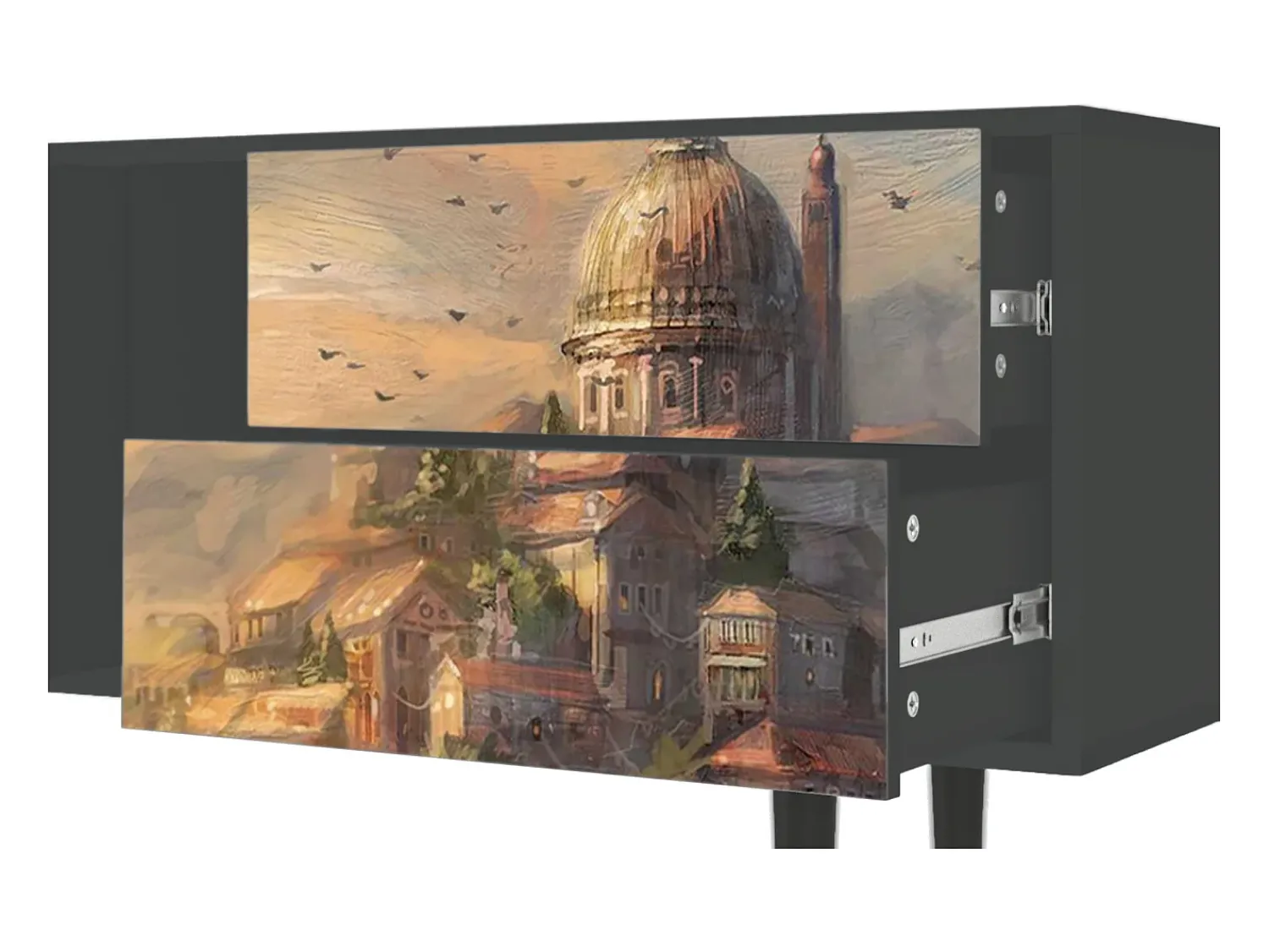 Mueble de TV - 170х69х48 cm - T1 - Venice, Antracite^ Móvel De Tv