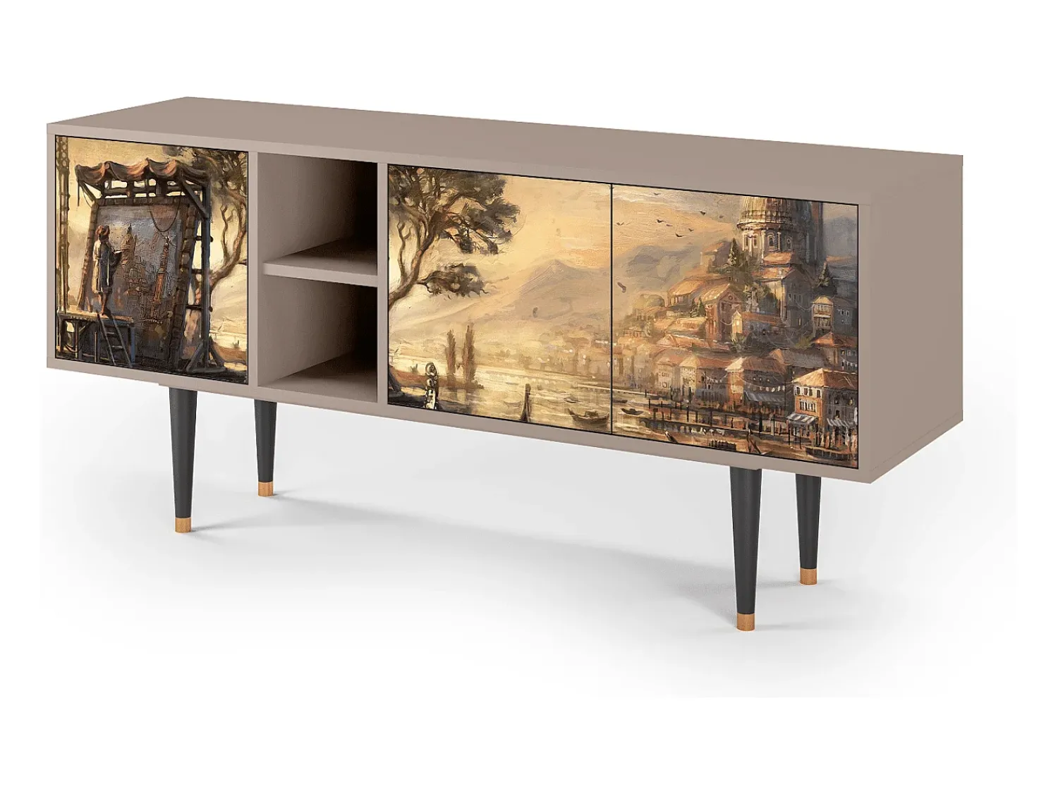 Móvel De Tv* Mueble de TV - 150х69х41 cm - T5 - Venice, Latte Bege