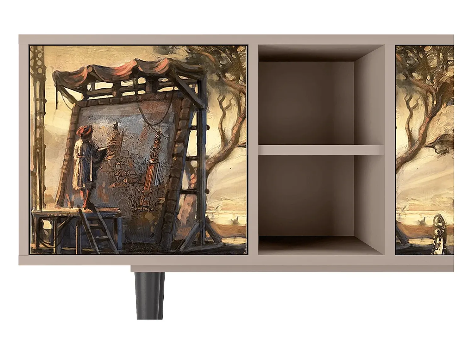 Móvel De Tv* Mueble de TV - 150х69х41 cm - T5 - Venice, Latte Bege