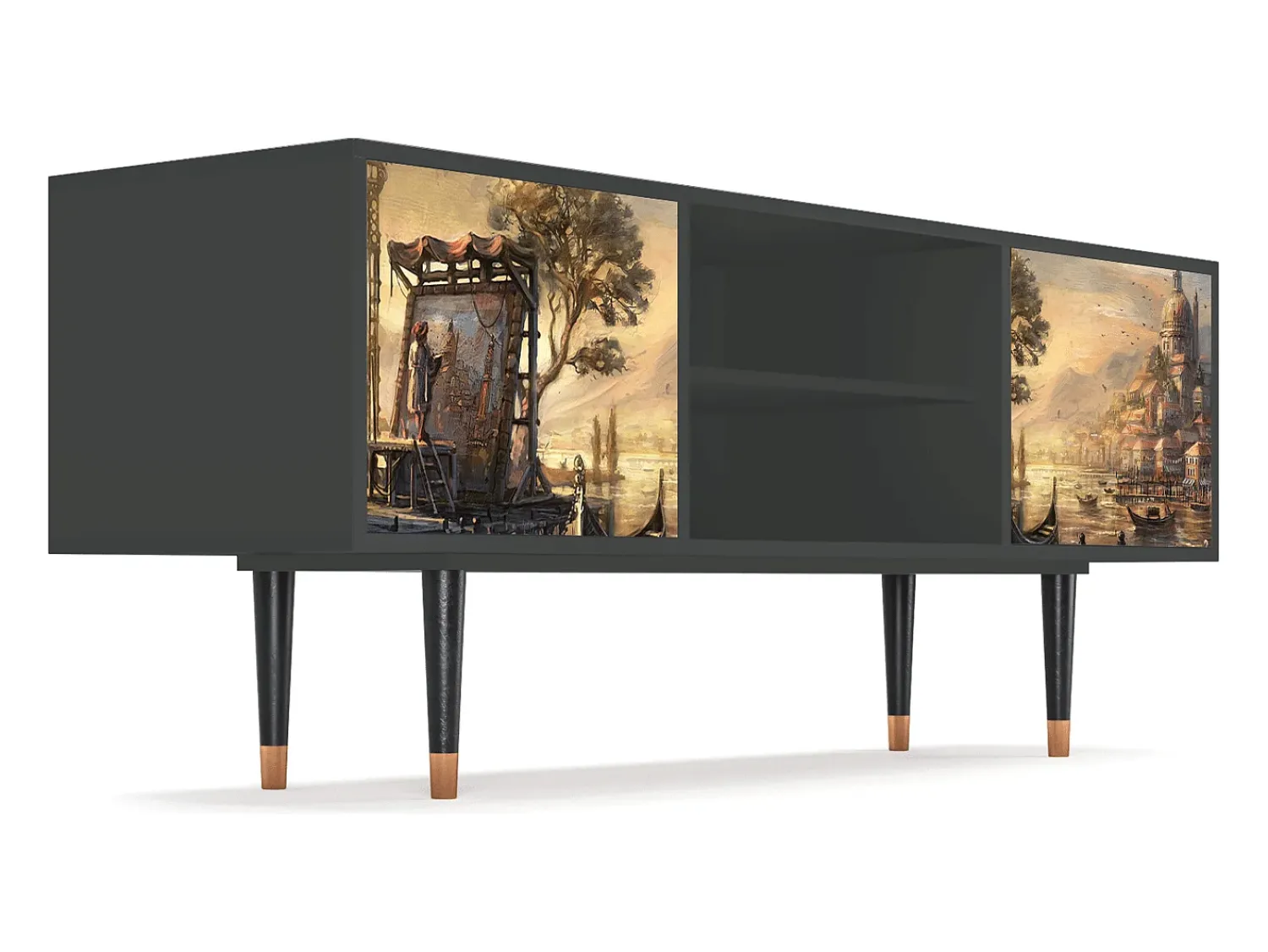 Móvel De Tv| Mueble de TV - 170х69х48 cm - T2 - Venice, Antracite Cinza antracite