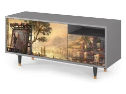 Móvel De Tv| Mueble de TV - 125х56х41 cm - T7 - Venice, Cinza Cinzento