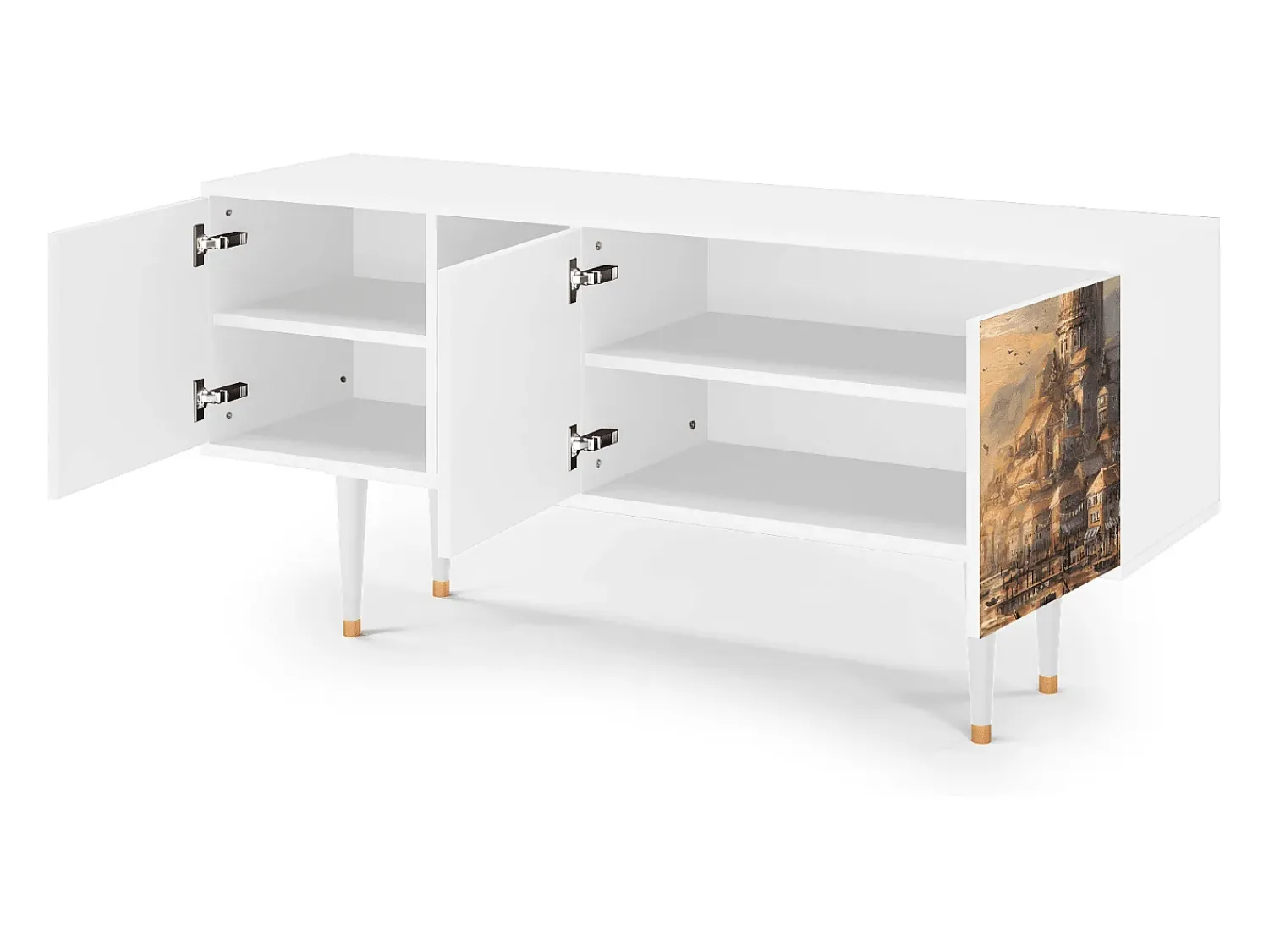 Hot Mueble de TV - 150х69х41 cm - T5 - Venice, Branco Bege