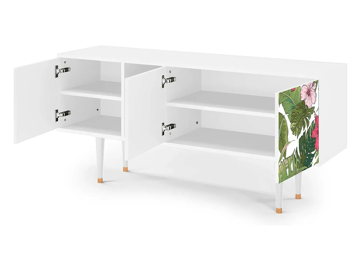 Móvel De Tv| Mueble de TV - 150х69х41 cm - T5 - Verdant Tropics, Branco Bege