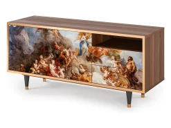 Mueble de TV - 125х56х41 cm - T7 - Versailles, Nogueira Castanho