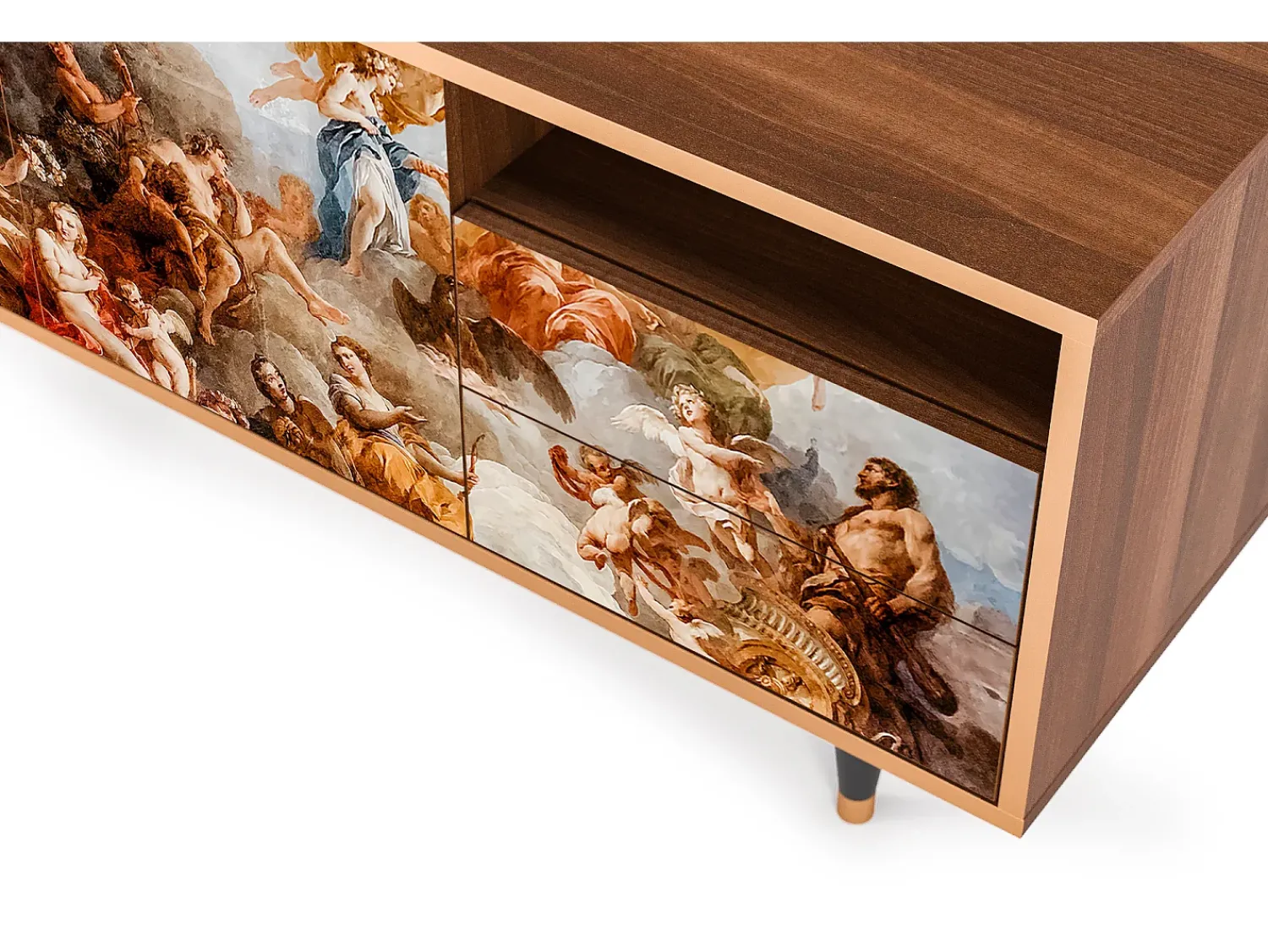 Mueble de TV - 125х56х41 cm - T7 - Versailles, Nogueira Castanho