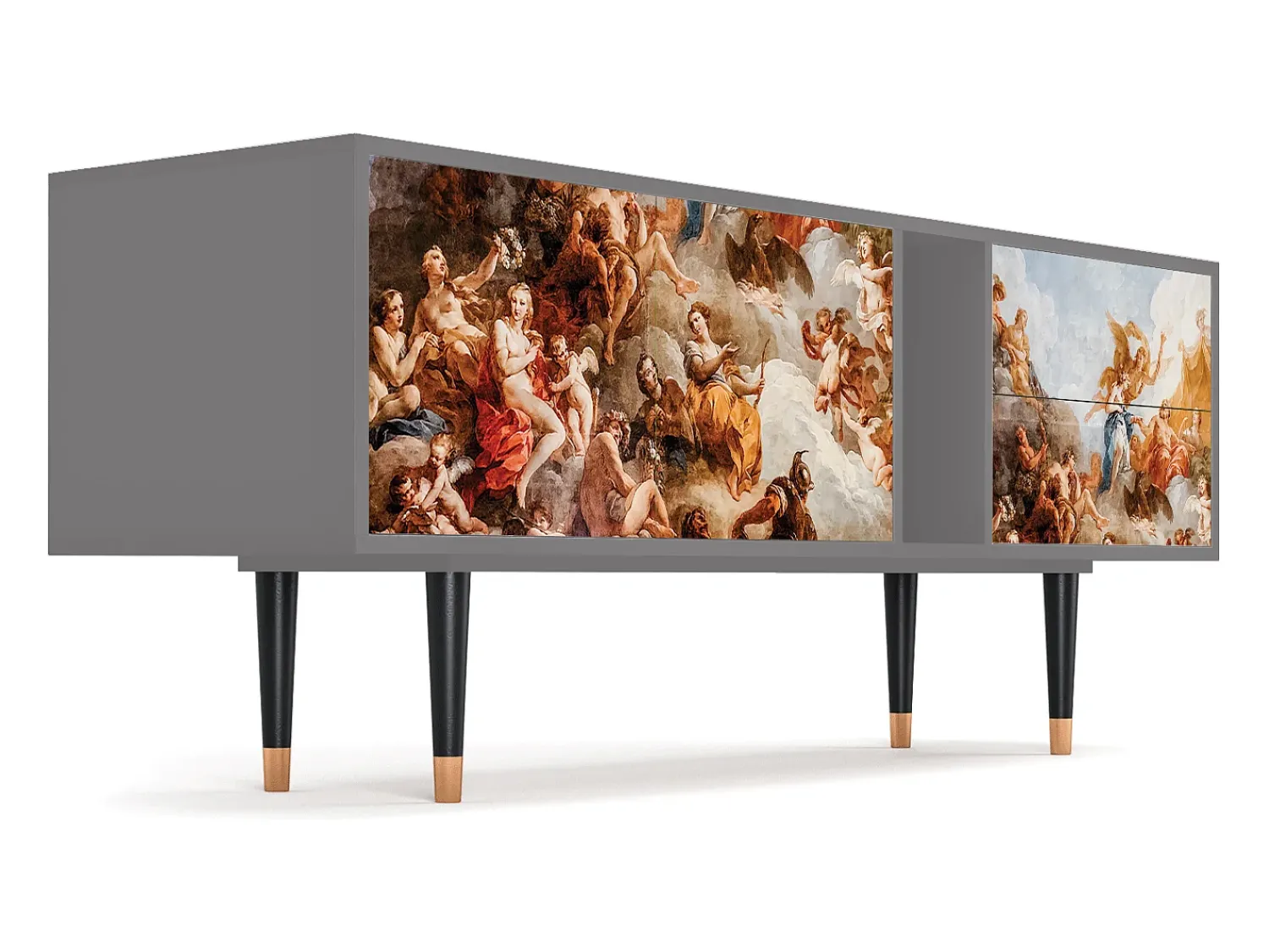 Mueble de TV - 170х69х48 cm - T1 - Versailles, Cinza Cinzento