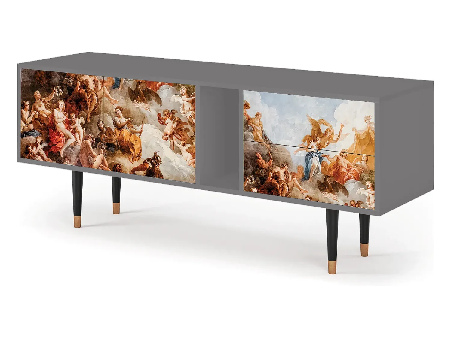 Mueble de TV - 170х69х48 cm - T1 - Versailles, Cinza Cinzento