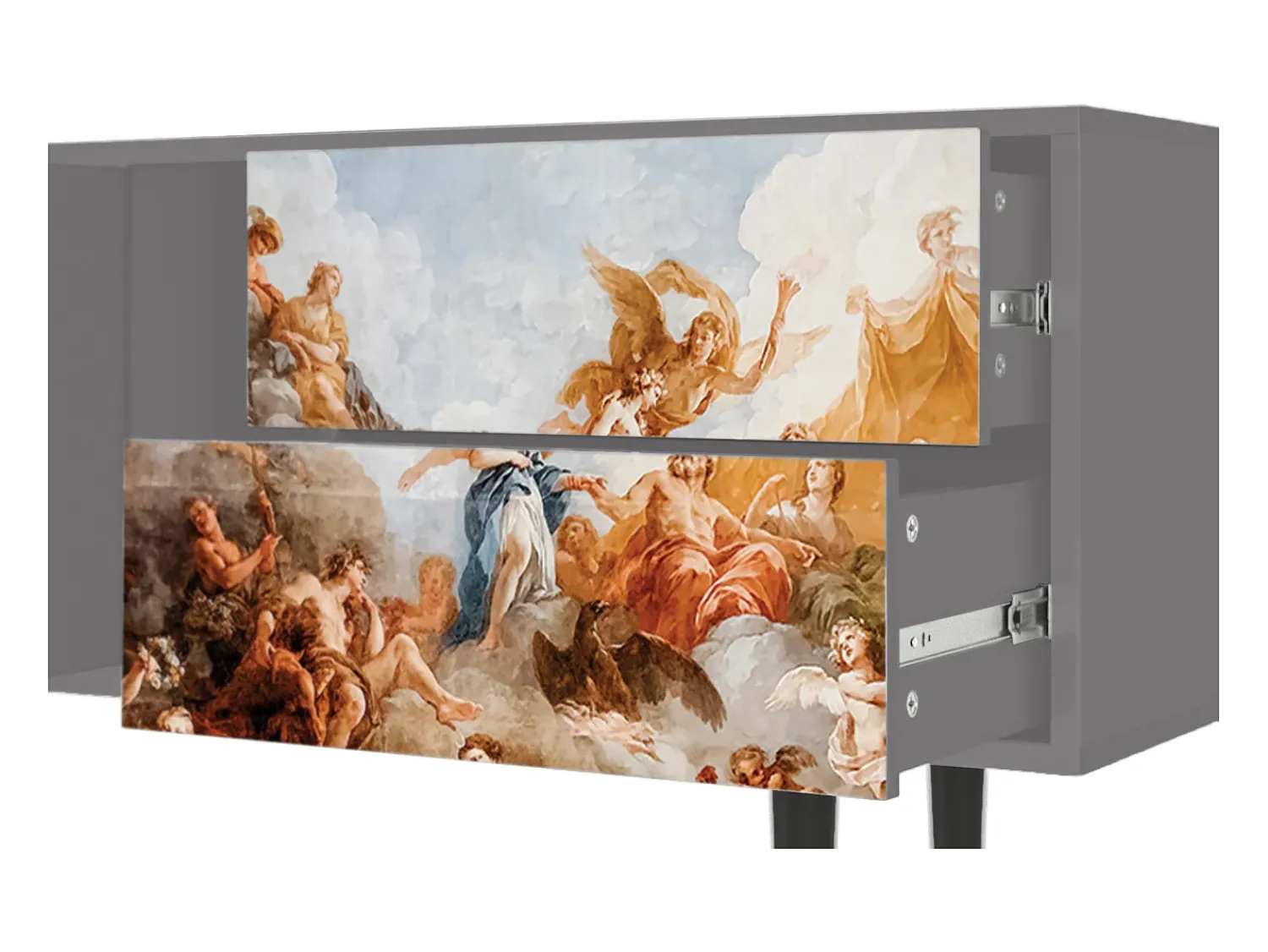 Mueble de TV - 170х69х48 cm - T1 - Versailles, Cinza Cinzento