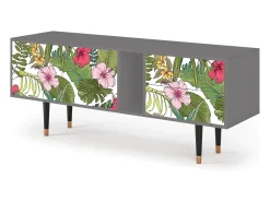 Mueble de TV - 170х69х48 cm - T1 - Verdant Tropics, Cinza^ Móvel De Tv