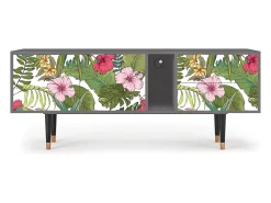 Mueble de TV - 170х69х48 cm - T1 - Verdant Tropics, Cinza^ Móvel De Tv