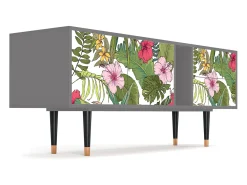 Mueble de TV - 170х69х48 cm - T1 - Verdant Tropics, Cinza^ Móvel De Tv
