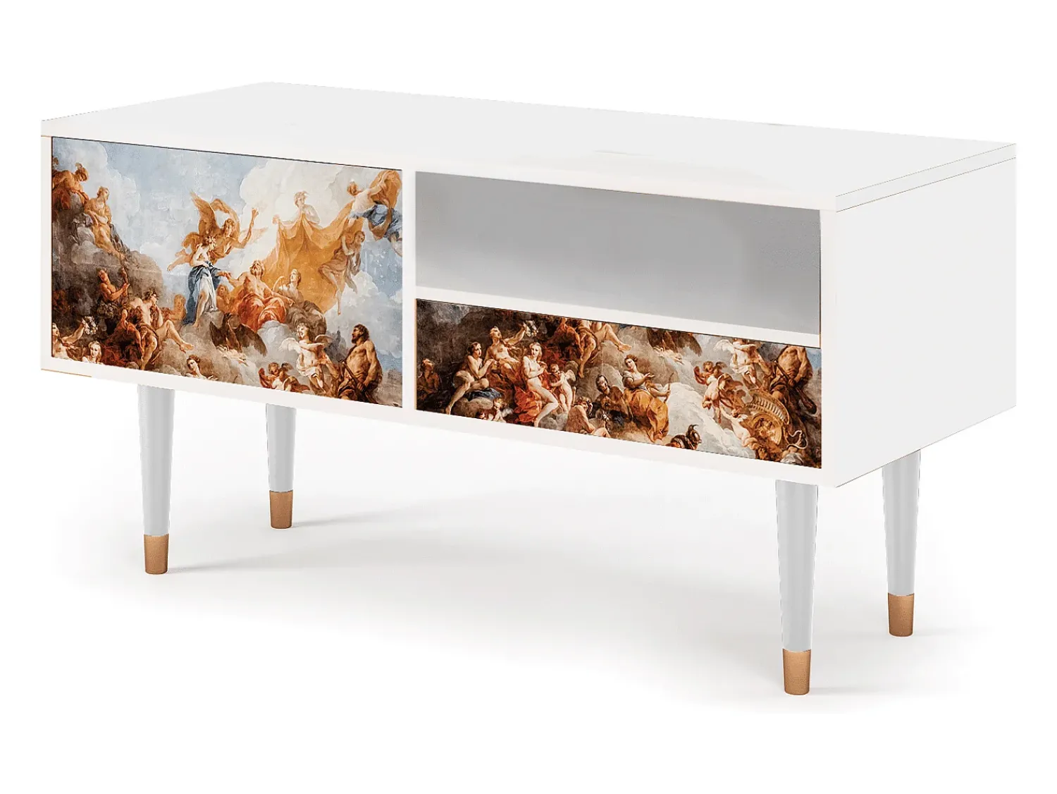Móvel De Tv| Mueble de TV - 115х59х48 cm - T3 - Versailles, Branco Bege