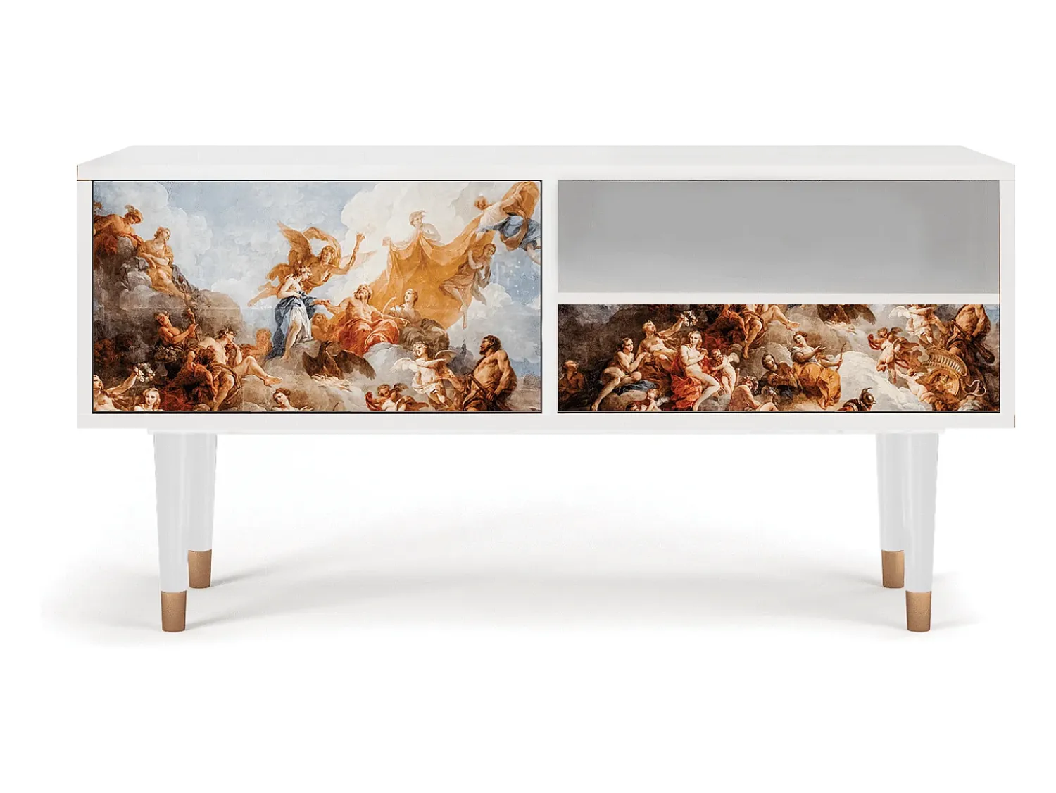 Móvel De Tv| Mueble de TV - 115х59х48 cm - T3 - Versailles, Branco Bege