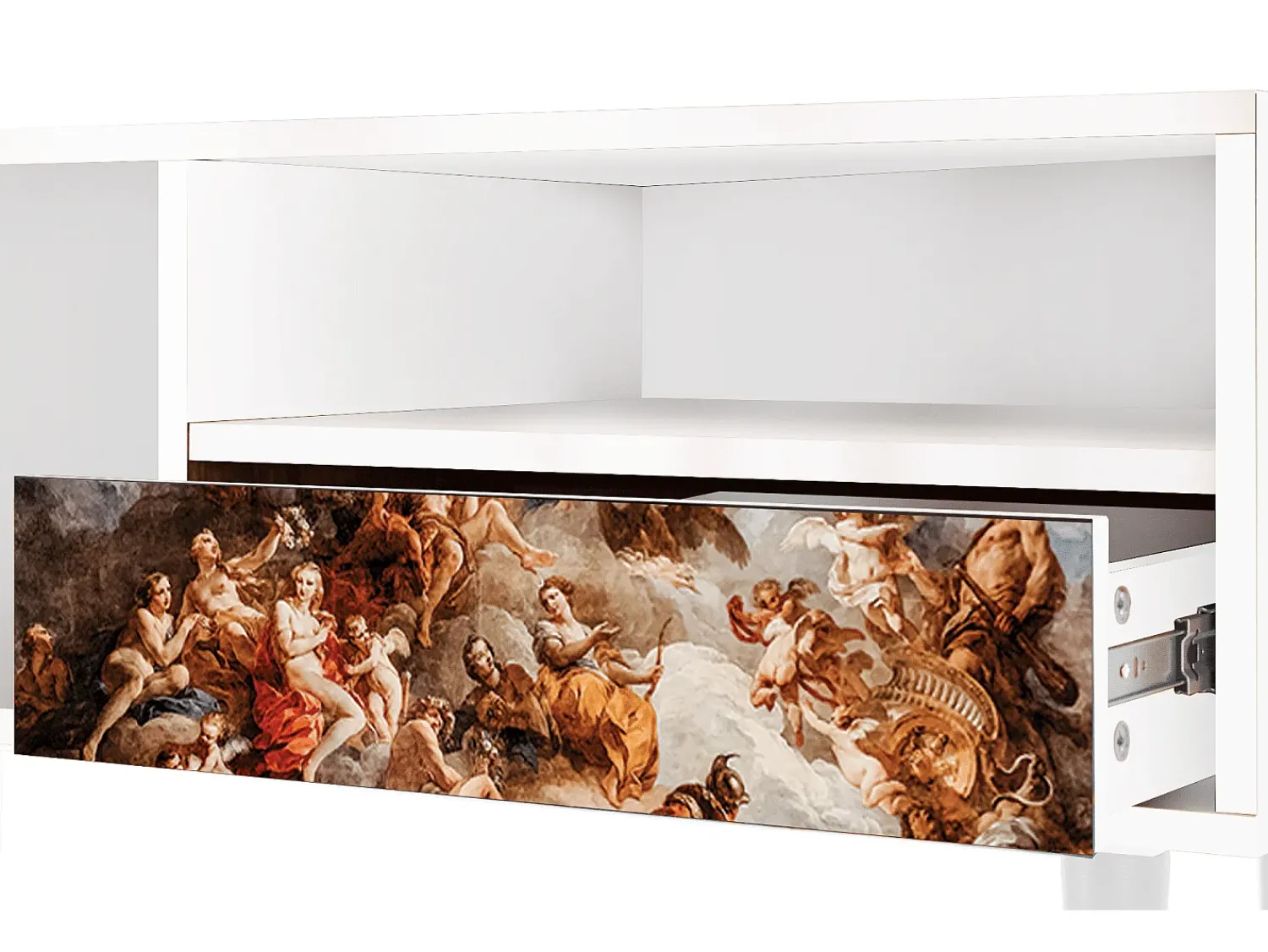 Móvel De Tv| Mueble de TV - 115х59х48 cm - T3 - Versailles, Branco Bege