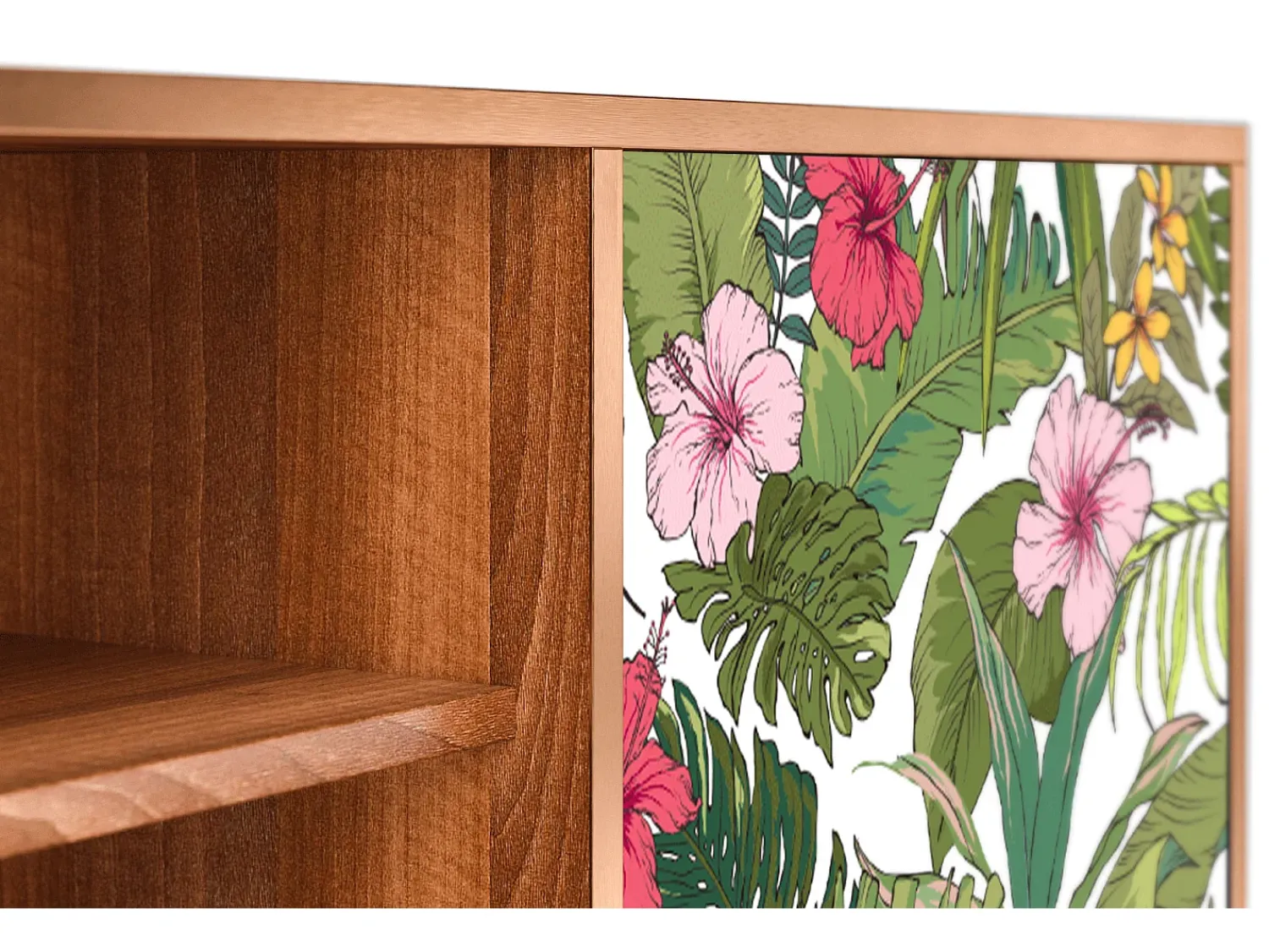 Móvel De Tv| Mueble de TV - 170х69х48 cm - T2 - Verdant Tropics, Nogueira Castanho