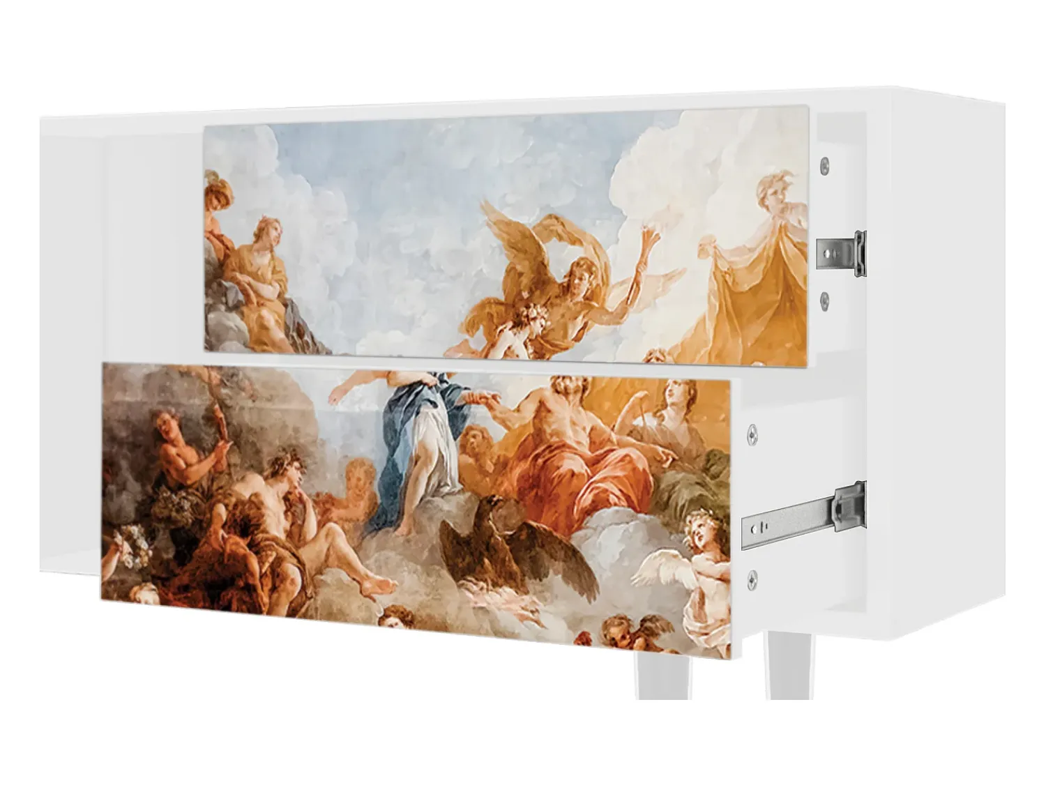 Móvel De Tv| Mueble de TV - 170х69х48 cm - T1 - Versailles, Branco Bege