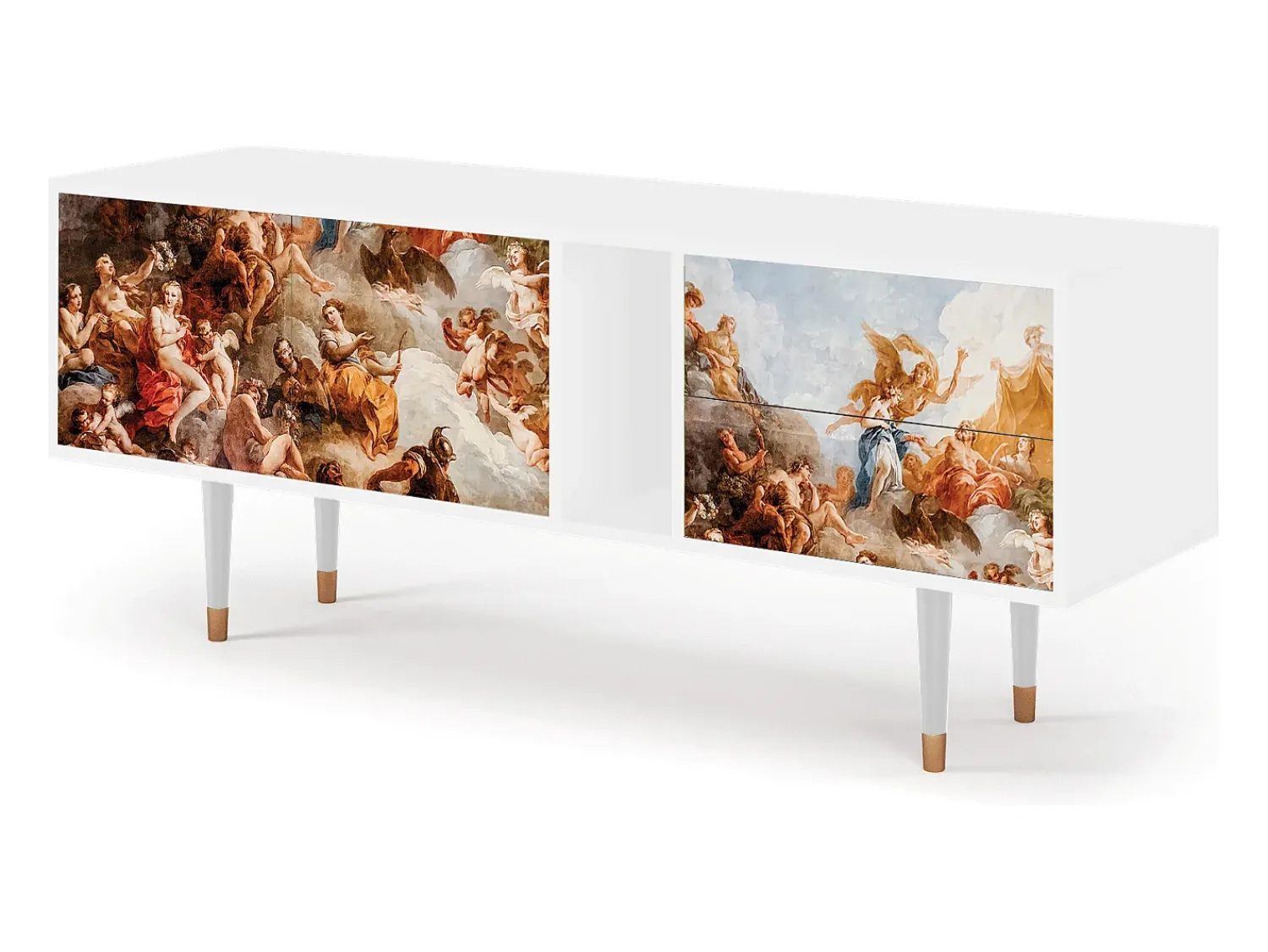 Móvel De Tv| Mueble de TV - 170х69х48 cm - T1 - Versailles, Branco Bege
