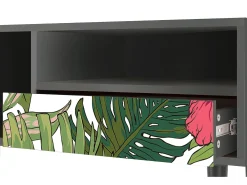 Móvel De Tv* Mueble de TV - 115х59х48 cm - T3 - Verdant Tropics, Antracite Cinza antracite