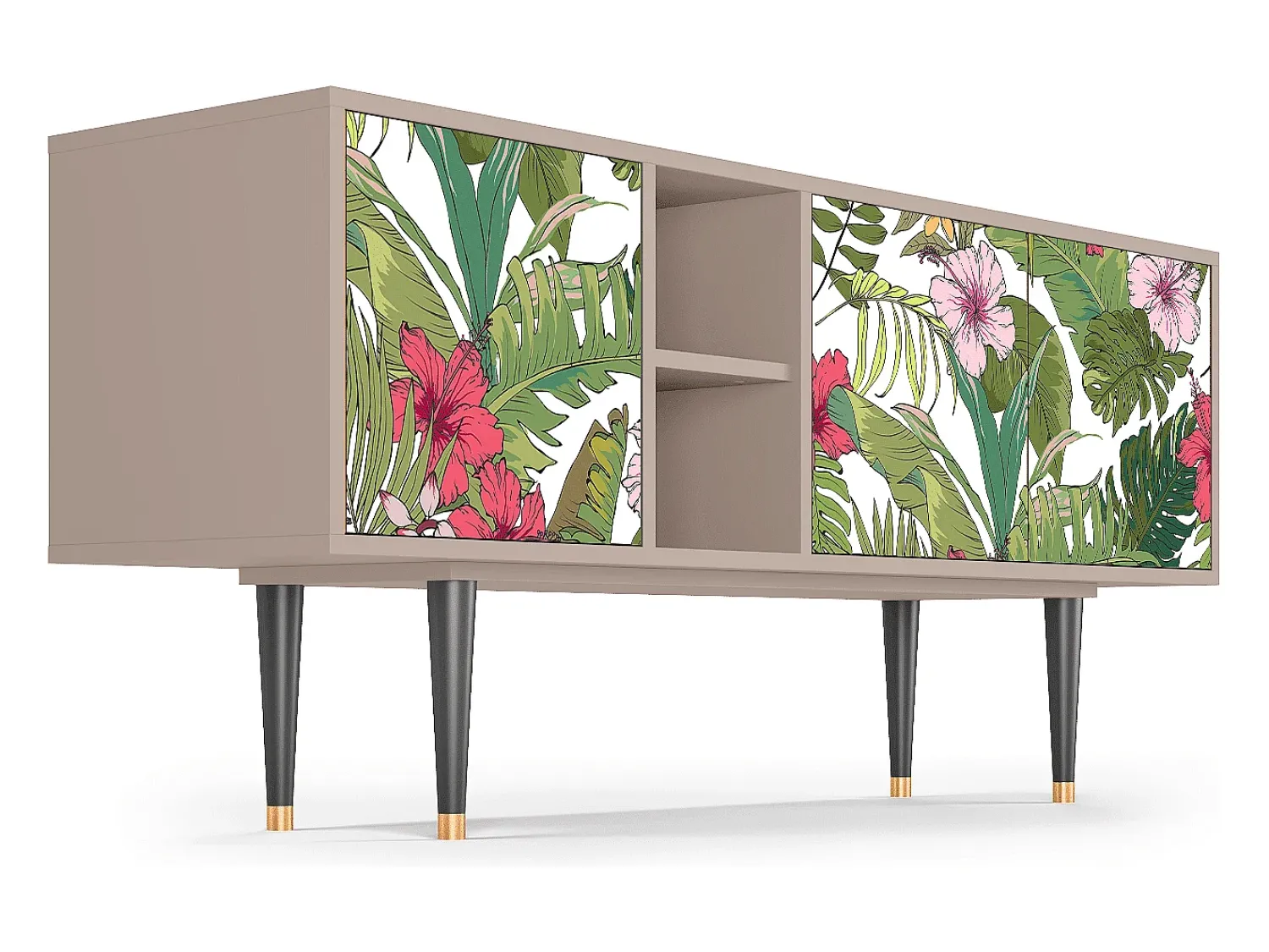 Móvel De Tv* Mueble de TV - 150х69х41 cm - T5 - Verdant Tropics, Latte Bege