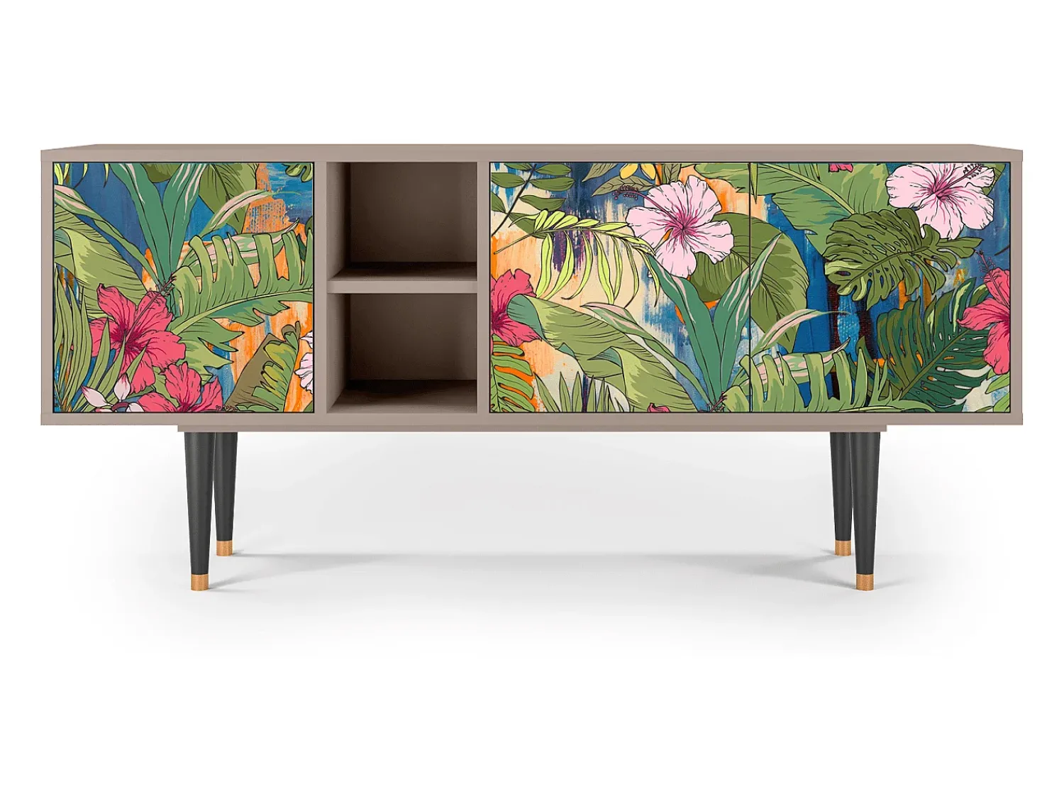 Móvel De Tv* Mueble de TV - 150х69х41 cm - T5 - Verdant Tropics, Latte Bege