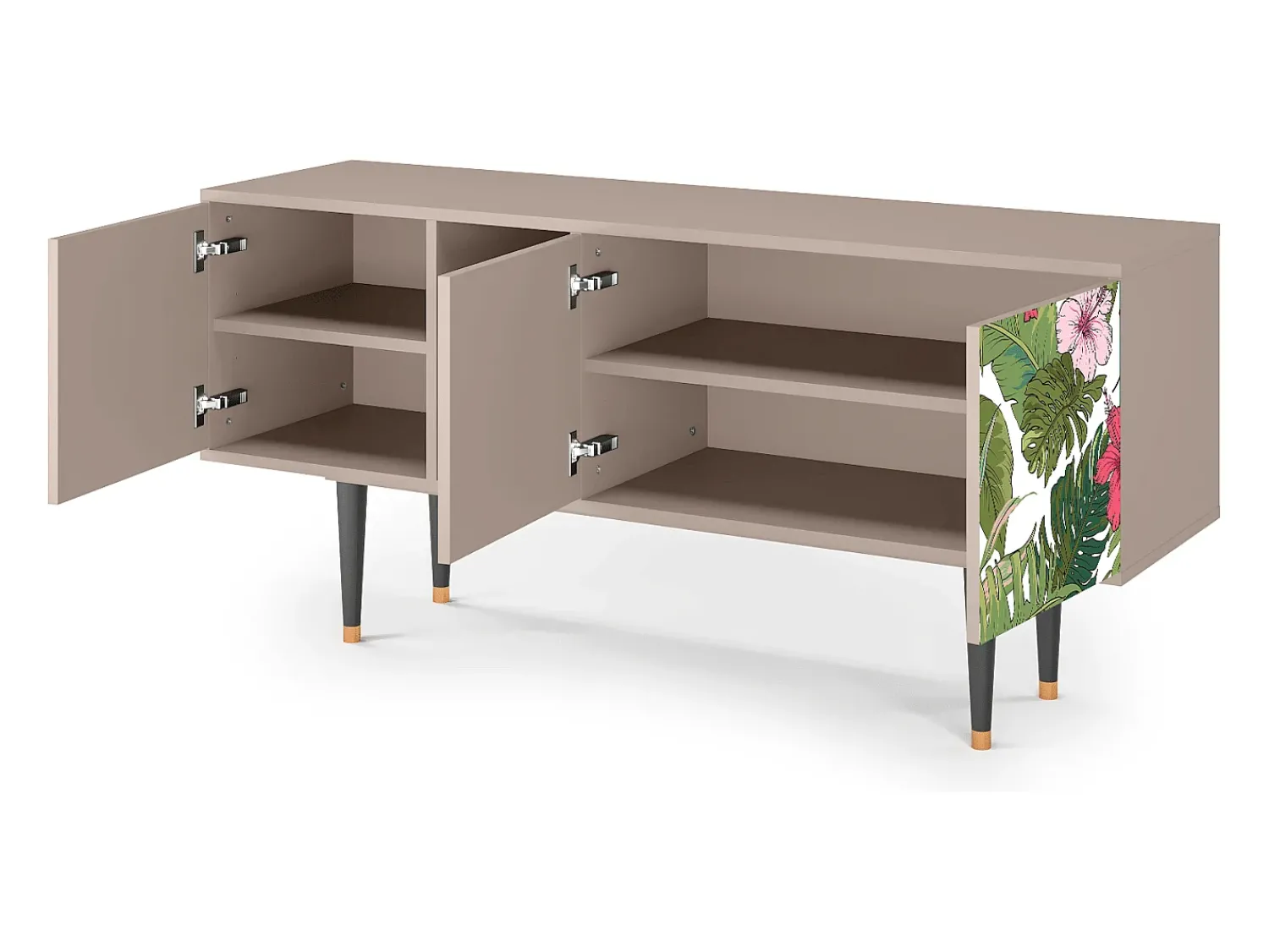 Móvel De Tv* Mueble de TV - 150х69х41 cm - T5 - Verdant Tropics, Latte Bege