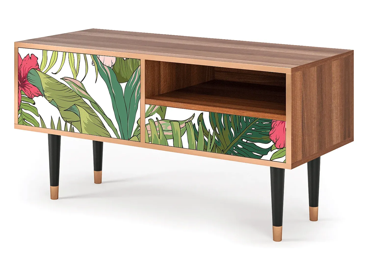 Online Mueble de TV - 115х59х48 cm - T3 - Verdant Tropics, Nogueira Castanho