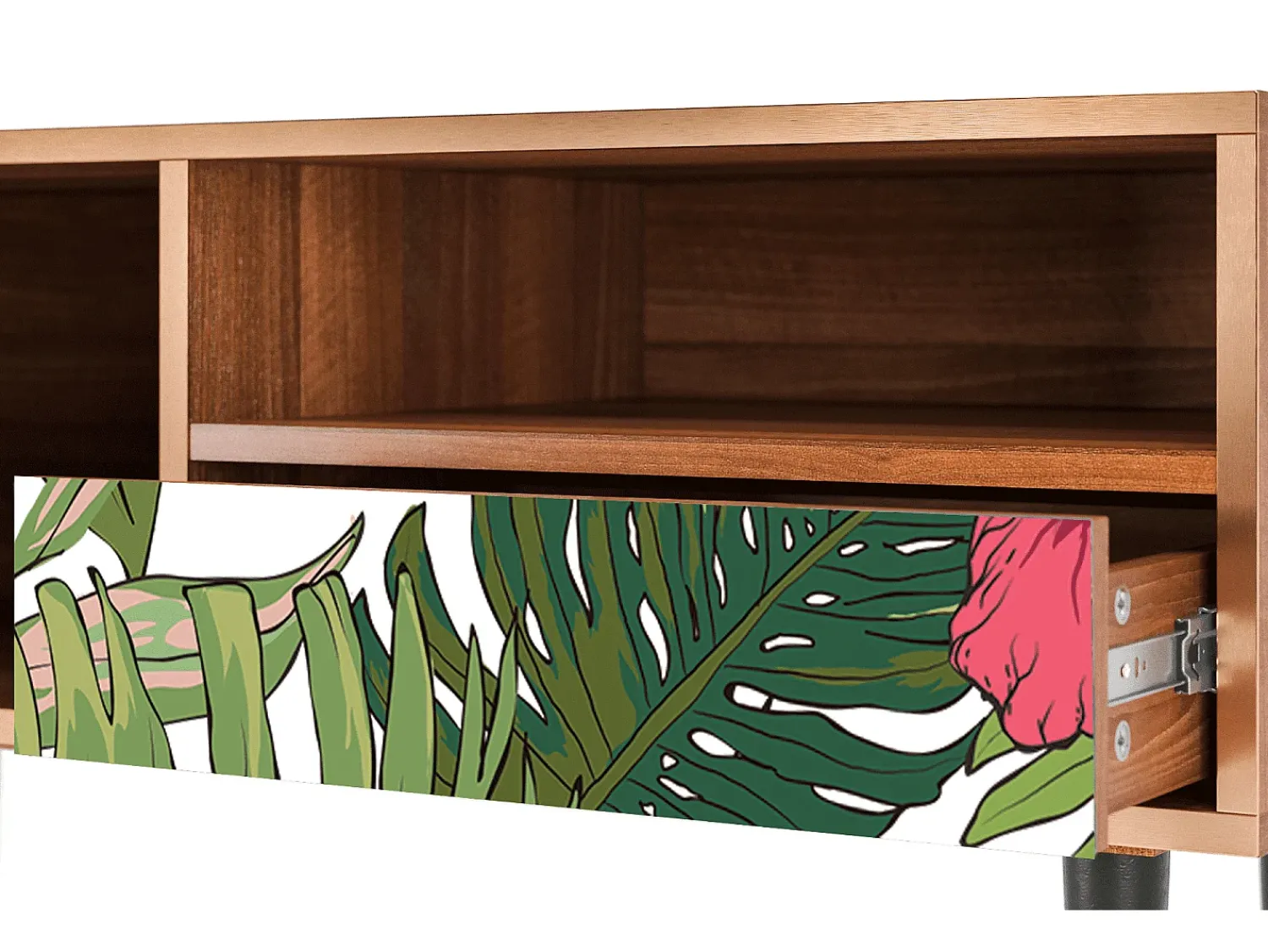 Online Mueble de TV - 115х59х48 cm - T3 - Verdant Tropics, Nogueira Castanho
