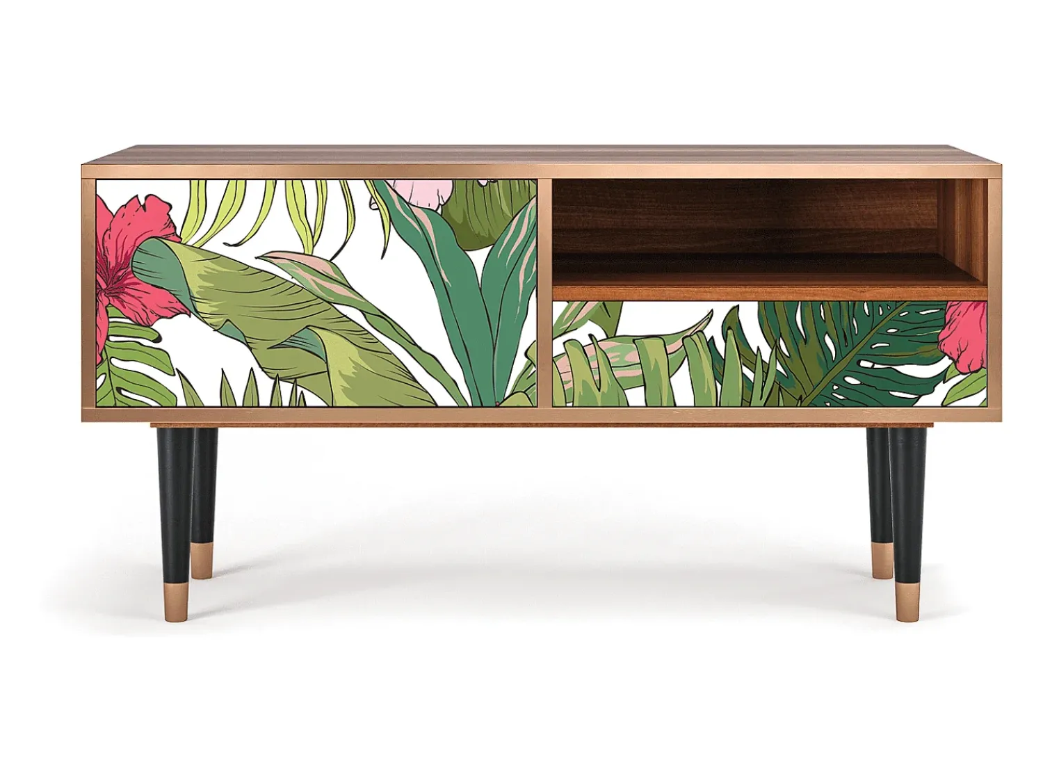 Online Mueble de TV - 115х59х48 cm - T3 - Verdant Tropics, Nogueira Castanho