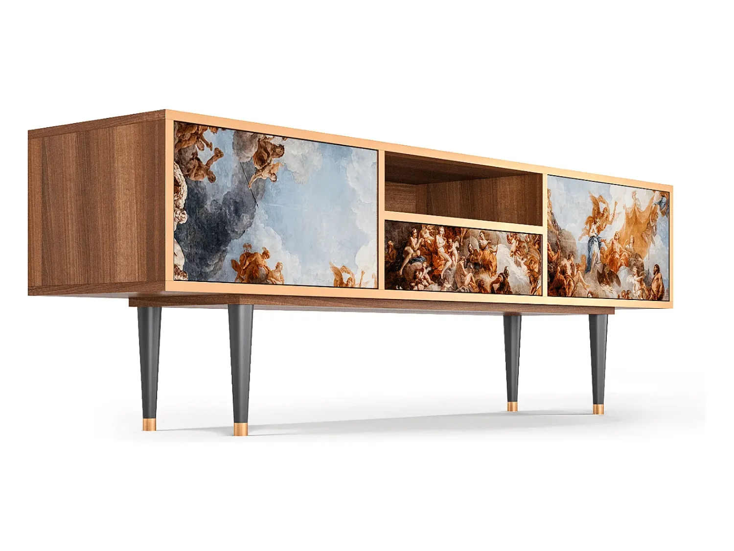 Móvel De Tv| Mueble de TV - 170х59х41 cm - T6 - Versailles, Nogueira Castanho