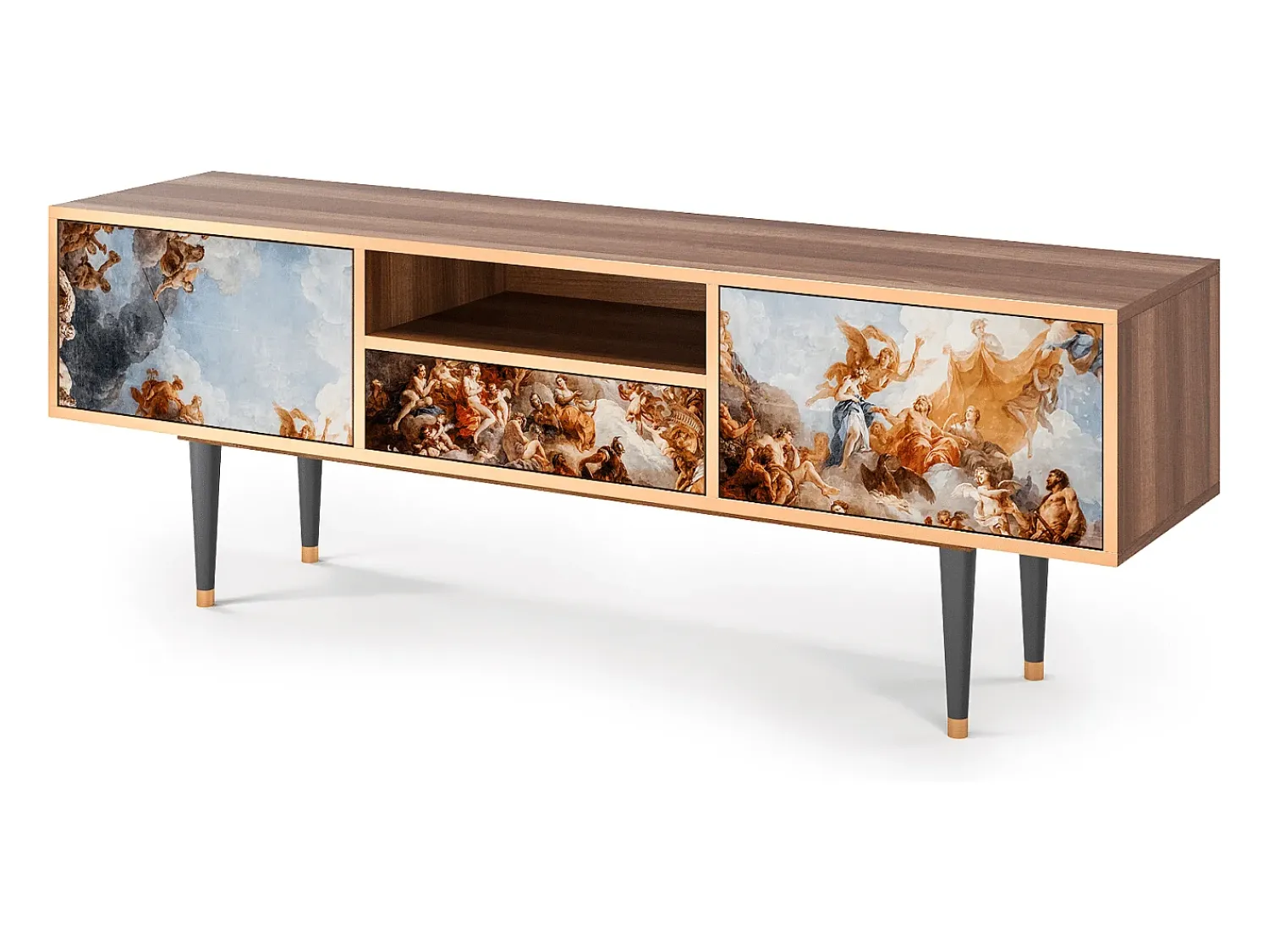 Móvel De Tv| Mueble de TV - 170х59х41 cm - T6 - Versailles, Nogueira Castanho