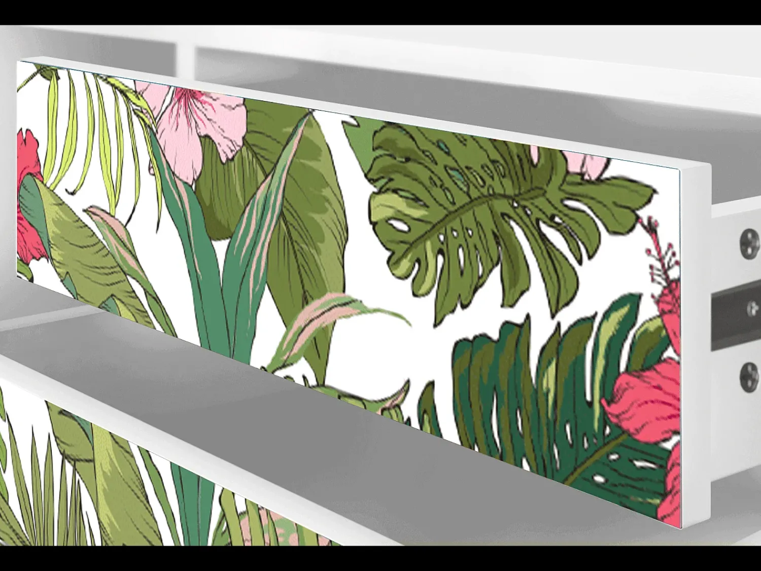 Mueble de TV - 170х59х48 cm - T4 - Verdant Tropics, Branco^ Móvel De Tv