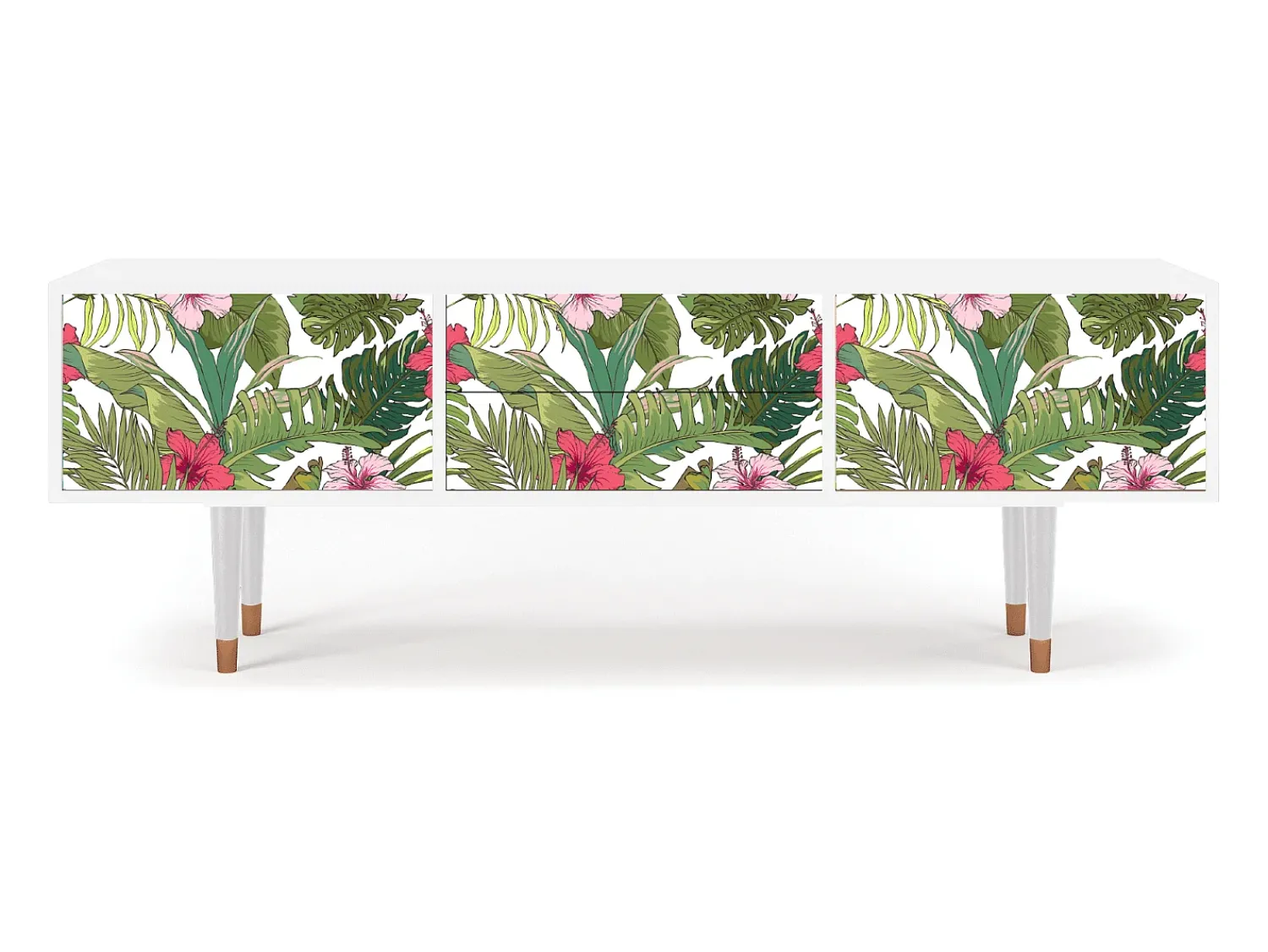 Mueble de TV - 170х59х48 cm - T4 - Verdant Tropics, Branco^ Móvel De Tv