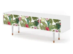 Mueble de TV - 170х59х48 cm - T4 - Verdant Tropics, Branco^ Móvel De Tv