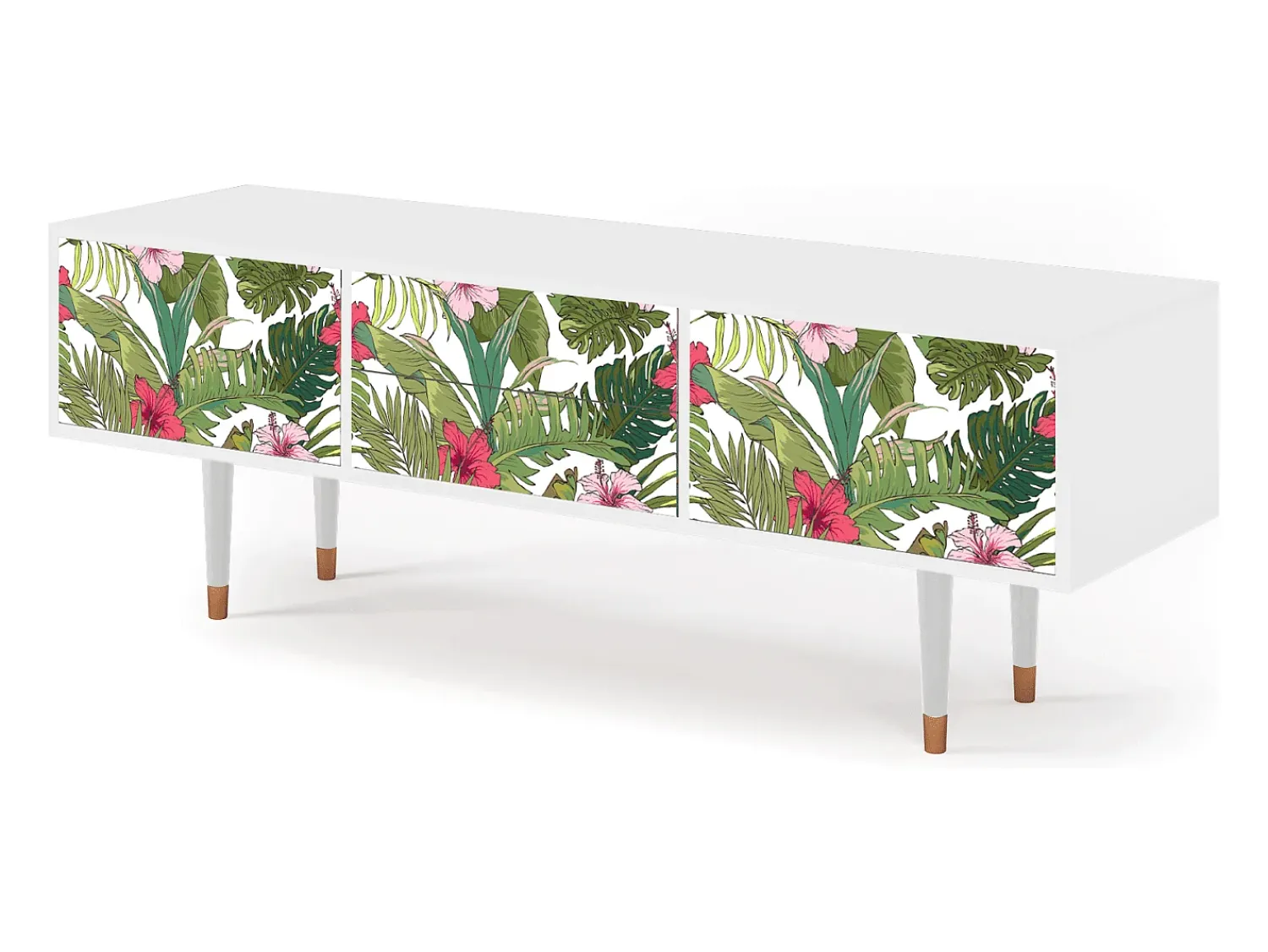 Mueble de TV - 170х59х48 cm - T4 - Verdant Tropics, Branco^ Móvel De Tv